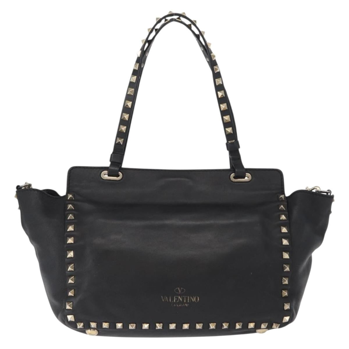 Valentino Garavani Rockstud Tote Soft Leather, BLACK, LEATHER, Tote bag