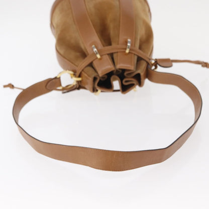 Salvatore Ferragamo Vintage Shoulder Bag Leather, BEIGE, SUEDE, Shoulder bag