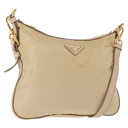 Prada Hobo Tessuto, BEIGE, NYLON, Shoulder bag