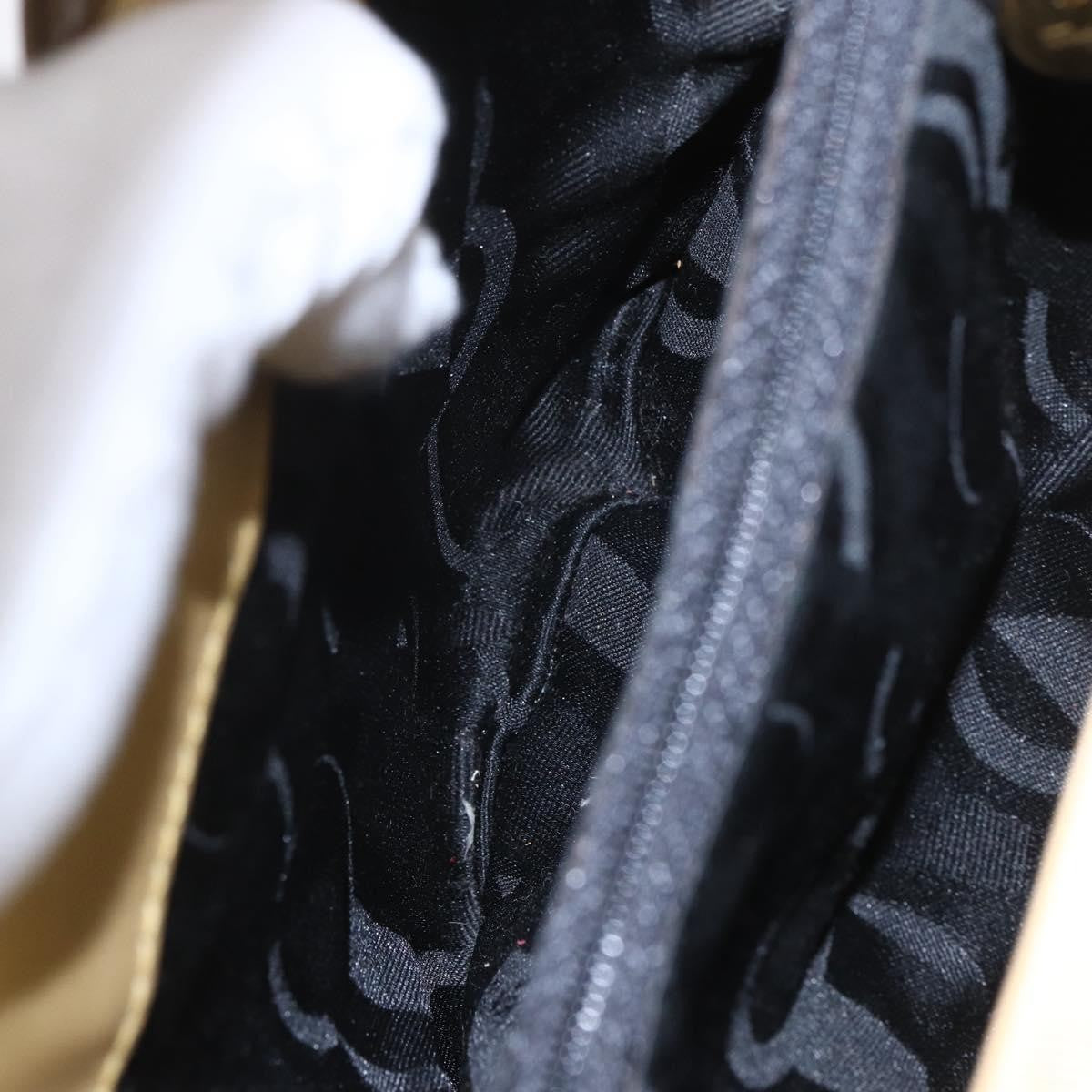 Salvatore Ferragamo Vala Handbag Canvas, YELLOW, CANVAS, Handbag