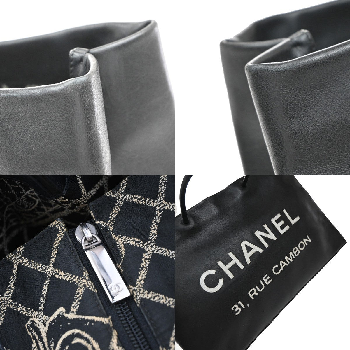 Chanel Essential 31 Rue Cambon Shopping Tote Leather, BLACK, LEATHER, Tote bag