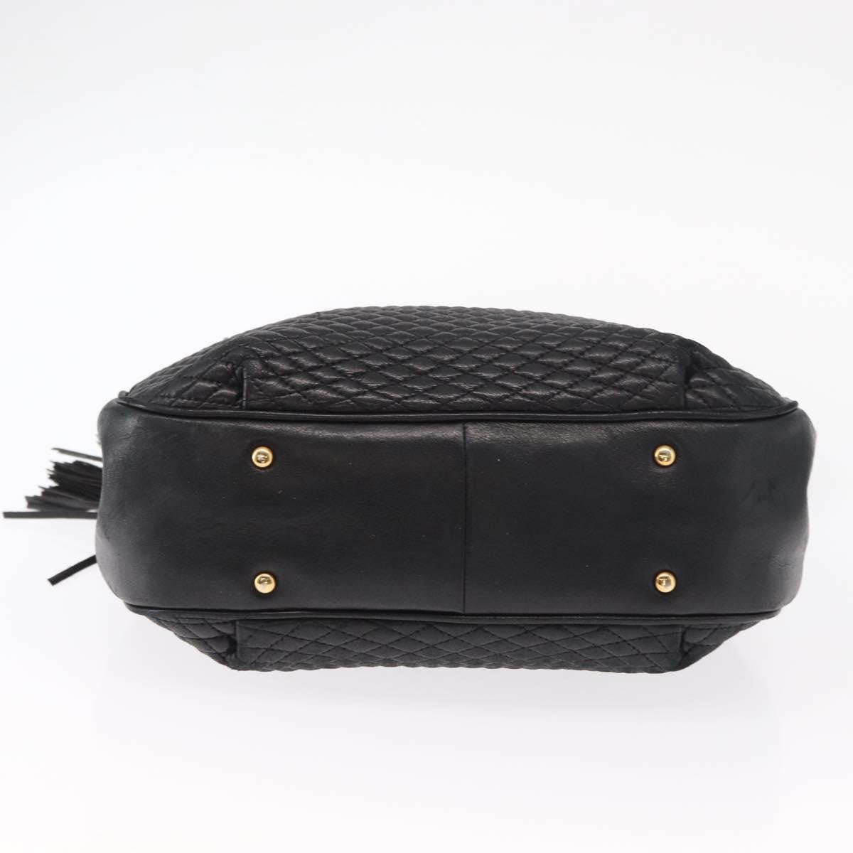 Bally Vintage Chain Shoulder Bag Quilted Leather, BLACK, LEATHER, Shoulder bag