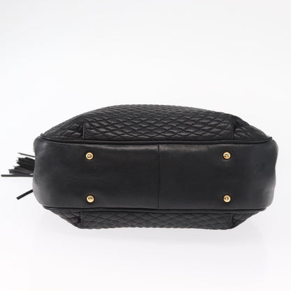 Bally Vintage Chain Shoulder Bag Quilted Leather, BLACK, LEATHER, Shoulder bag
