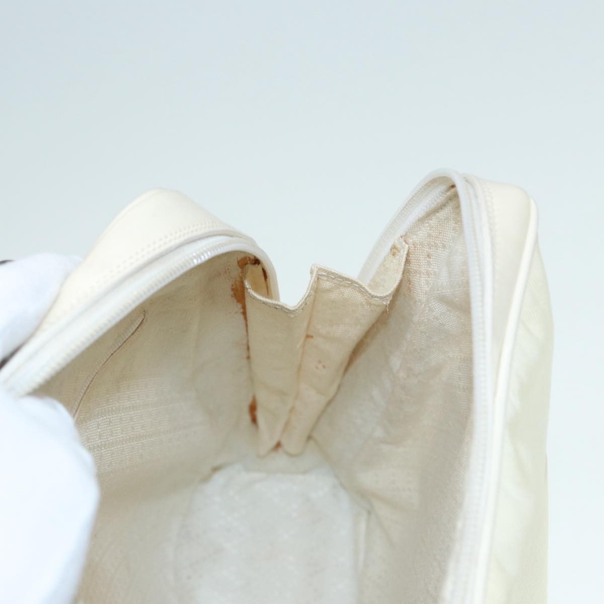 Gucci Vintage Bamboo Backpack Nylon and Patent Leather, WHITE, NYLON, Backpack