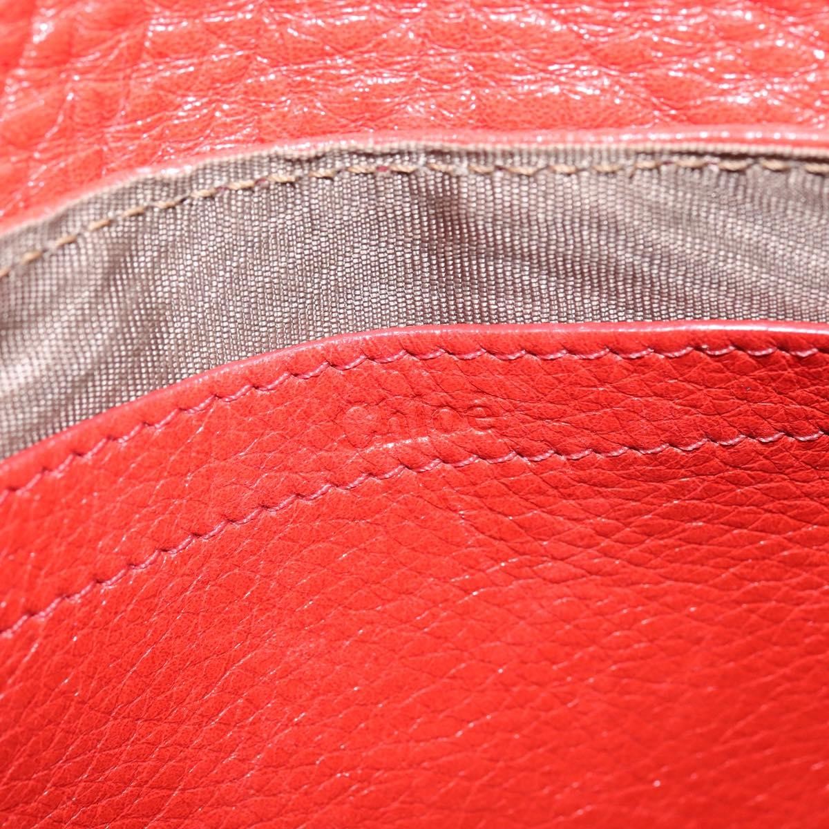 Chloe Lily Shoulder bag Leather, RED, LEATHER, Shoulder bag