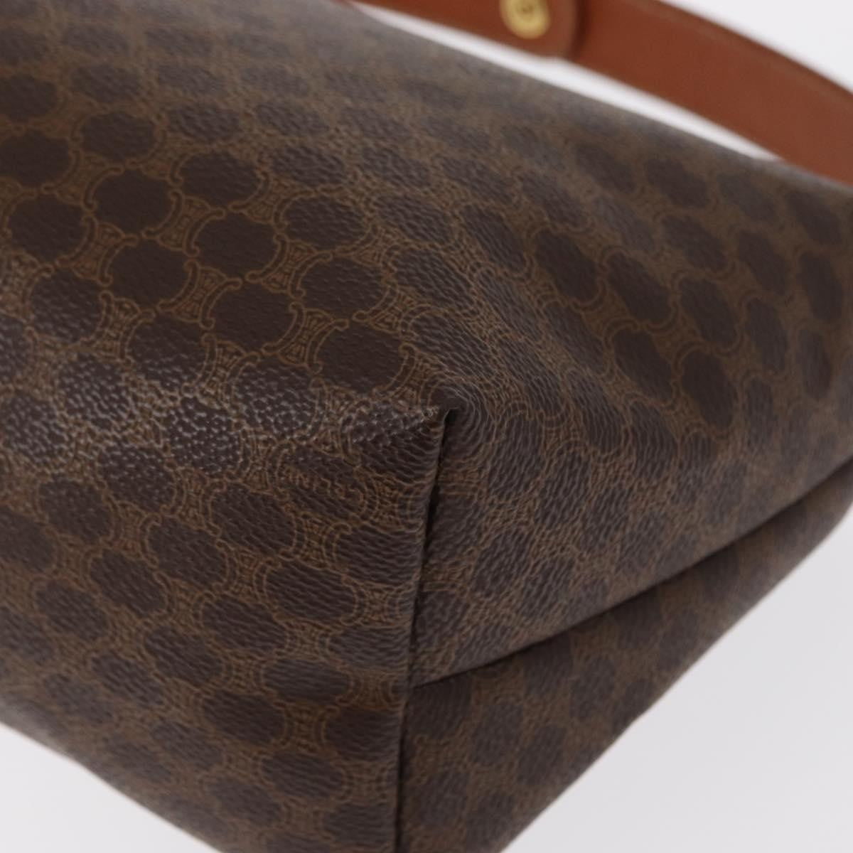 Celine Vintage Macadam Handbag Canvas, BROWN, CANVAS, Handbag