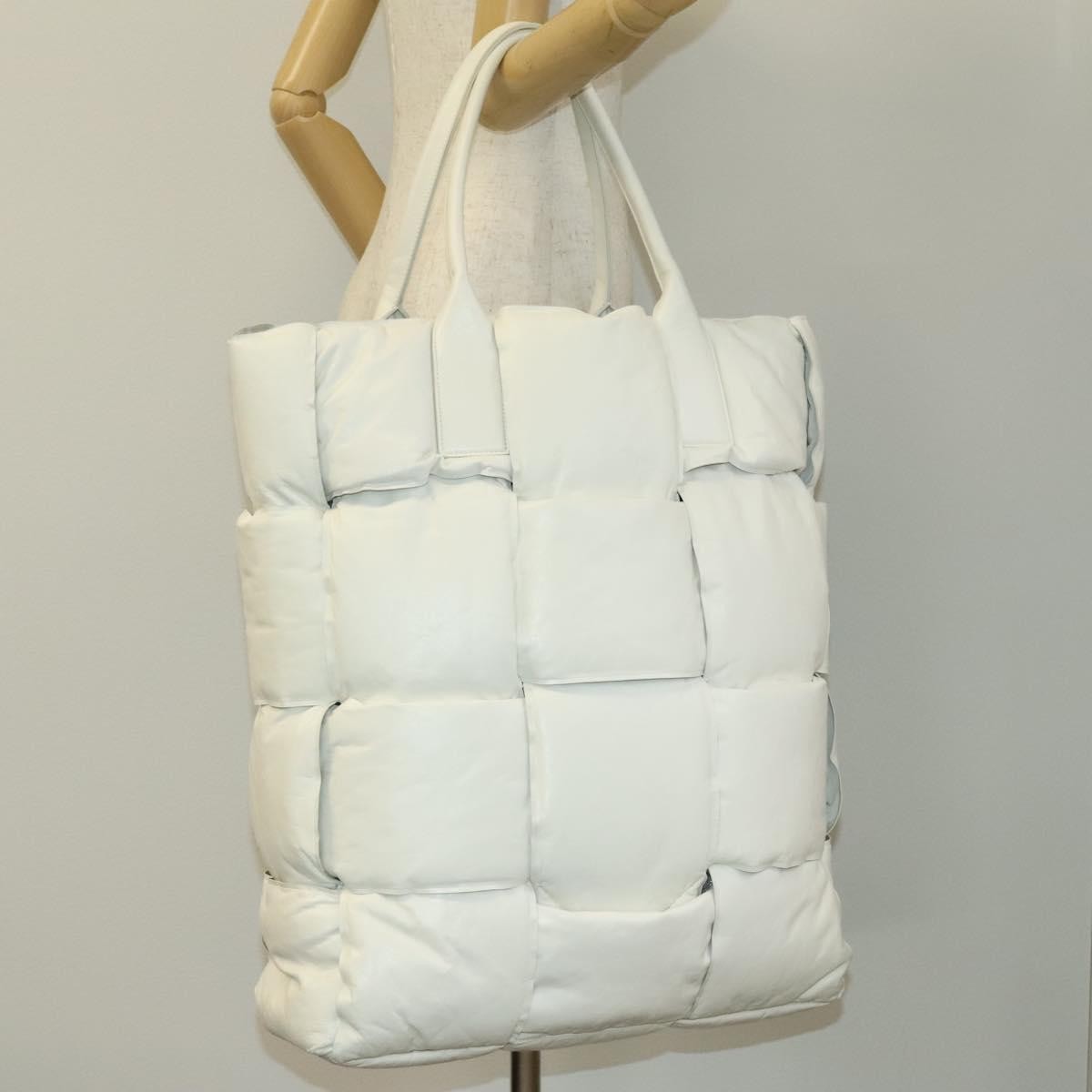 Bottega Veneta Squash Tote Padded Maxi Intrecciato Leather, WHITE, LEATHER, Tote bag