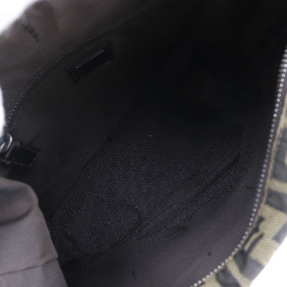 Fendi Logo Zucca Shoulder Bag Zucca, BROWN, CANVAS, Shoulder bag