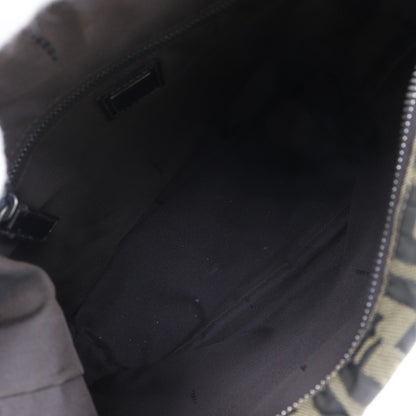 Fendi Logo Zucca Shoulder Bag Zucca, BROWN, CANVAS, Shoulder bag