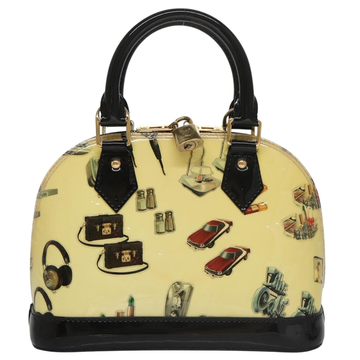 Louis Vuitton Alma Handbag Limited Edition Stickers Monogram Vernis, MULTICOLOUR, PATENT_LEATHER, Handbag