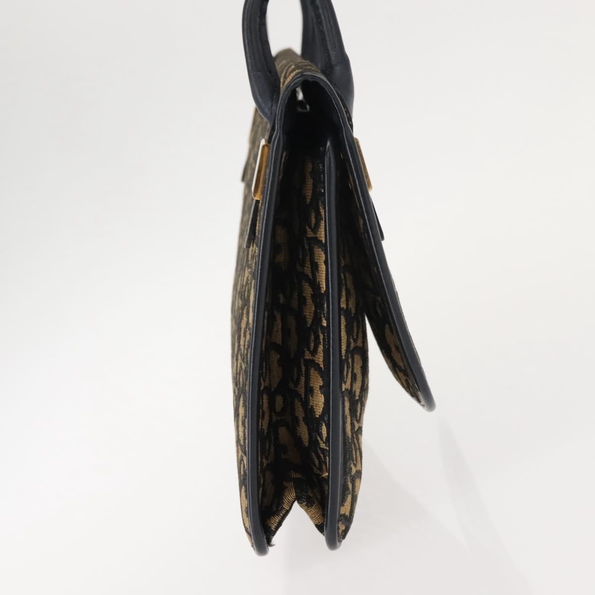 Christian Dior Vintage Trotter Shoulder Bag Canvas, NAVY, CANVAS, Shoulder bag