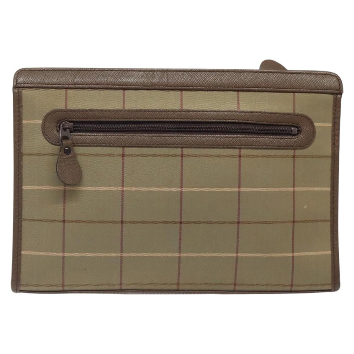 Burberry Nova check Pochette Canvas, BEIGE, CANVAS, Clutche & pouche