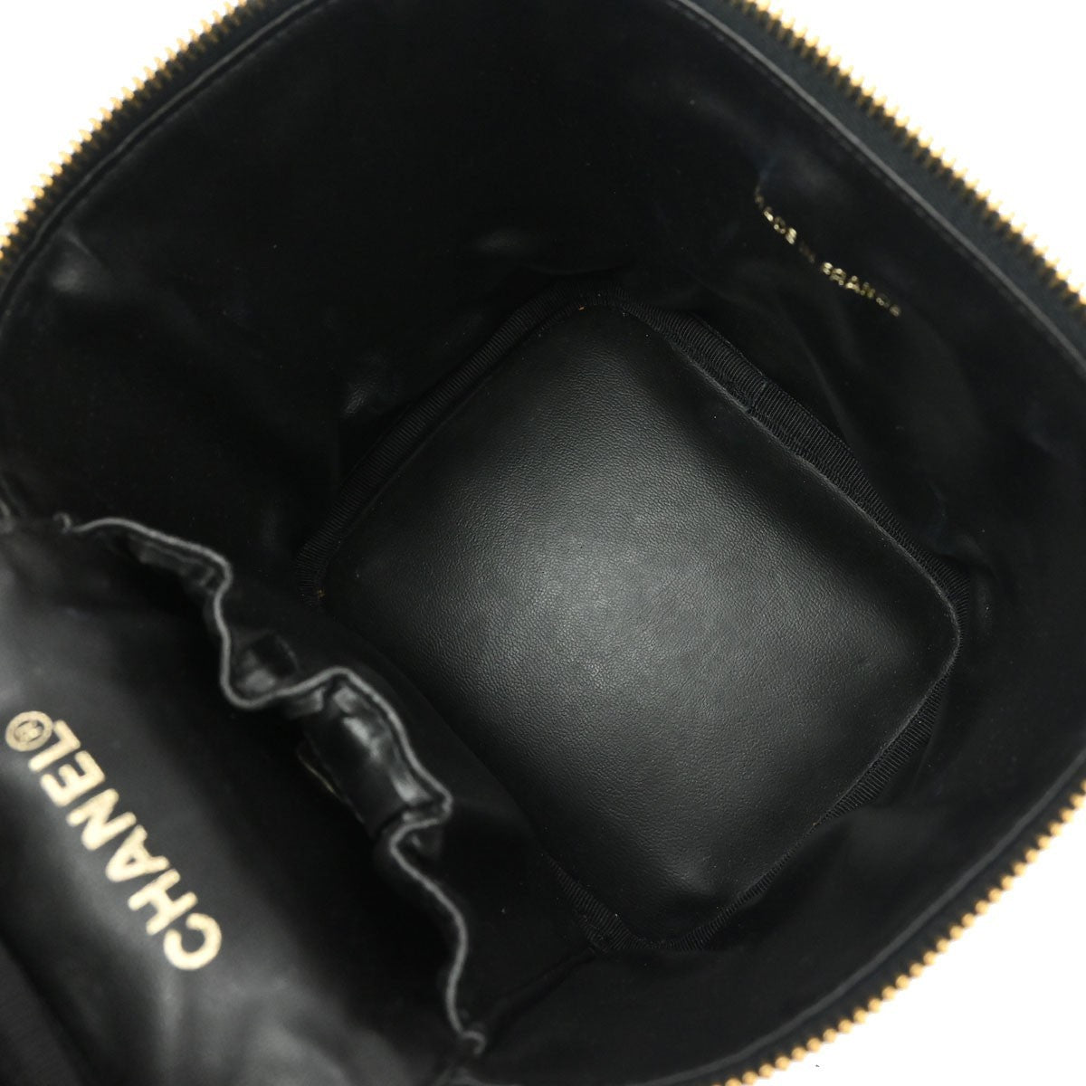 Chanel Vintage Timeless Cosmetic Case Caviar, BLACK, LEATHER, Clutche & pouche