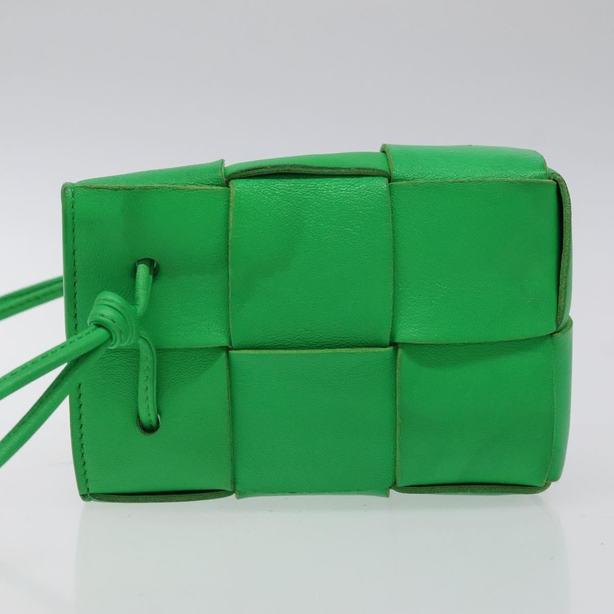 Bottega Veneta Cassette Leather, GREEN, LEATHER, Shoulder bag