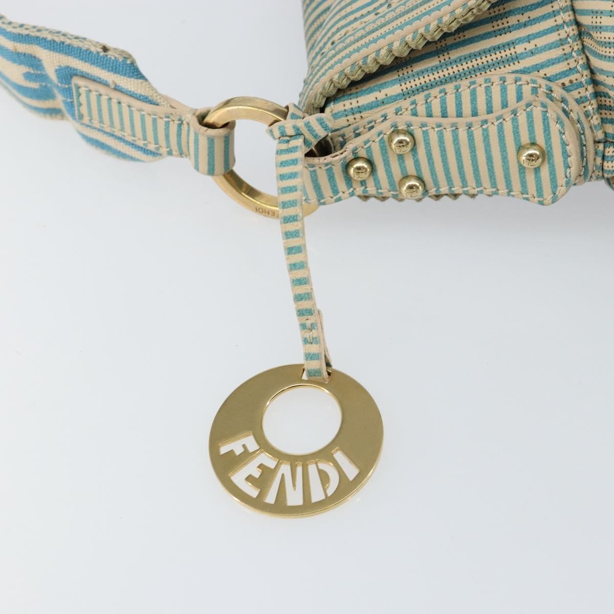 Fendi Chef Shoulder Bag Zucca Canvas, BLUE, CANVAS, Shoulder bag