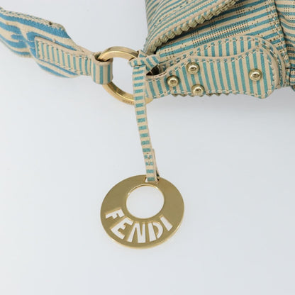 Fendi Chef Shoulder Bag Zucca Canvas, BLUE, CANVAS, Shoulder bag