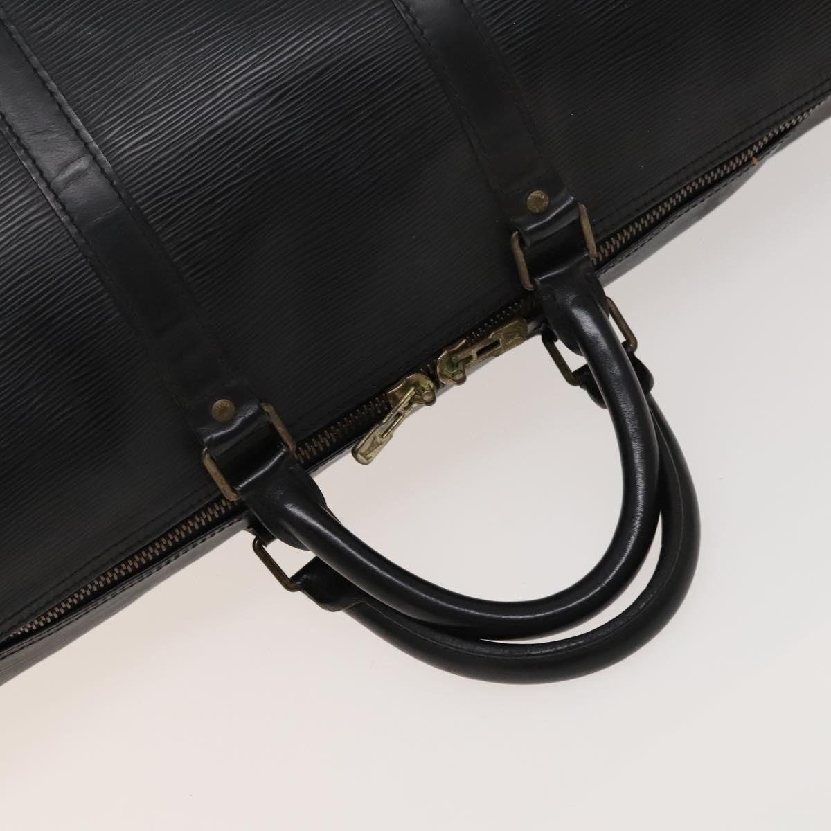 Louis Vuitton Keepall Bag Epi Leather, BLACK, LEATHER, Travel bag