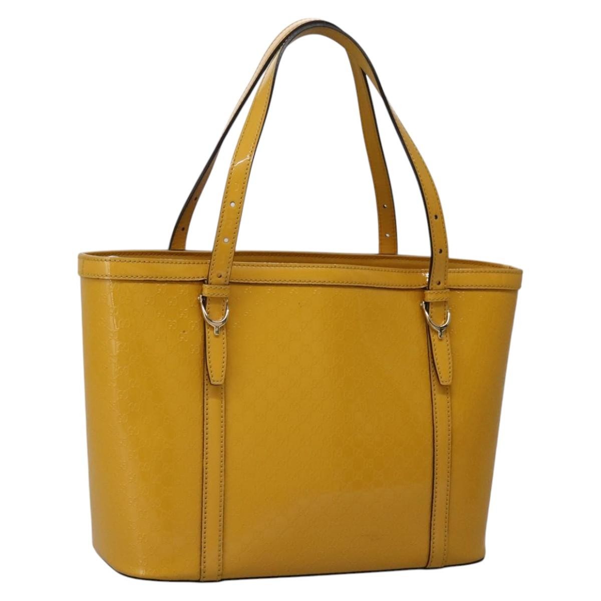 Gucci Nice Tote Microguccissima Patent, YELLOW, PATENT_LEATHER, Tote bag