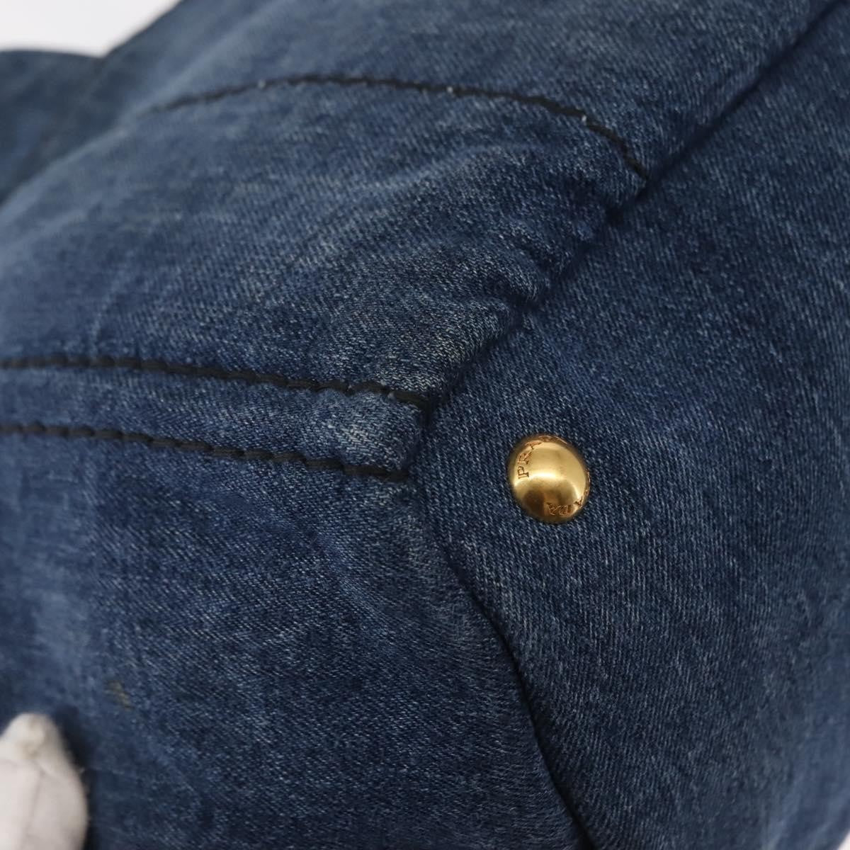 Prada Canapa Convertible Tote Denim, BLUE, DENIM_JEANS, Tote bag