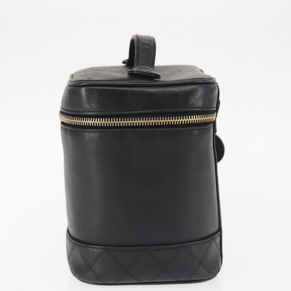 Chanel Vanity pouch Leather, BLACK, LEATHER, Toiletry Case