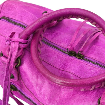 Balenciaga Twiggy Classic Studs Bag Leather, PURPLE, LEATHER, Handbag
