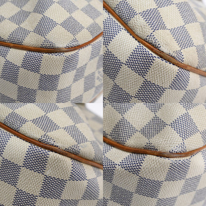 Louis Vuitton Siracusa Handbag Damier, WHITE, LEATHER, Shoulder bag