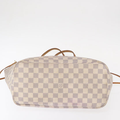 Louis Vuitton Neverfull Tote Damier, WHITE, CANVAS, Tote bag
