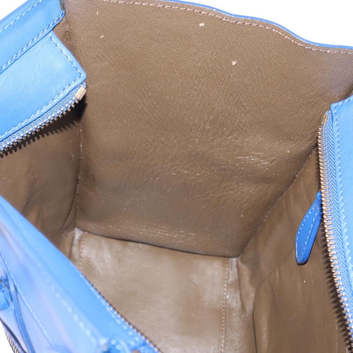 Celine Luggage Bag Smooth Leather, BLUE, LEATHER, Handbag