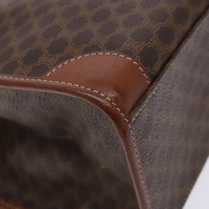 Celine Macadam Handbag Macadam with leather, BROWN, CANVAS, Handbag