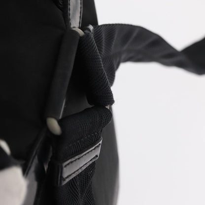 Prada Vela Double Front Pocket Backpack Tessuto with Saffiano Leather, BLACK, NYLON, Backpack