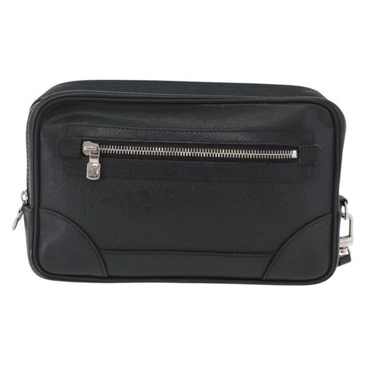 Louis Vuitton Pavel Handbag Taiga Leather, BLACK, LEATHER, Clutche & pouche