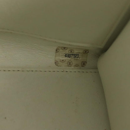 Chanel CC Shoulder Bag Quilted Caviar, WHITE, LEATHER, Shoulder bag