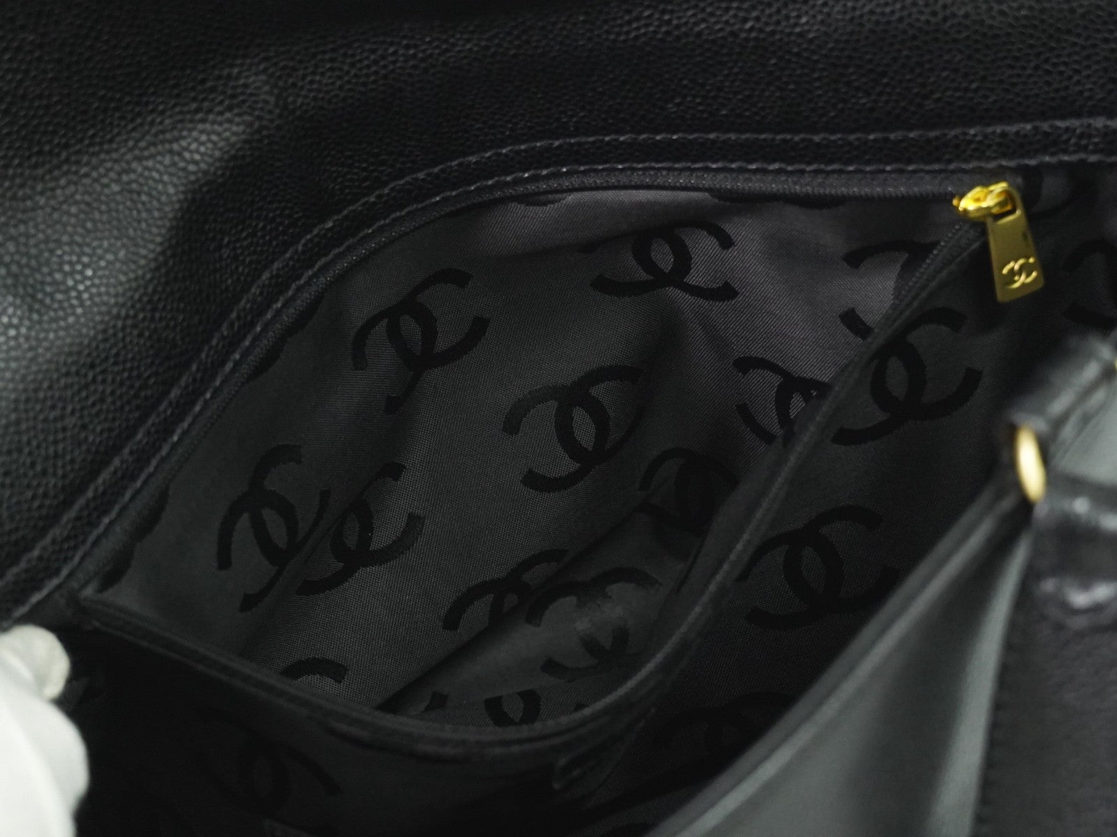 Chanel Vintage Timeless Convertible Tote Caviar, BLACK, LEATHER, Tote bag