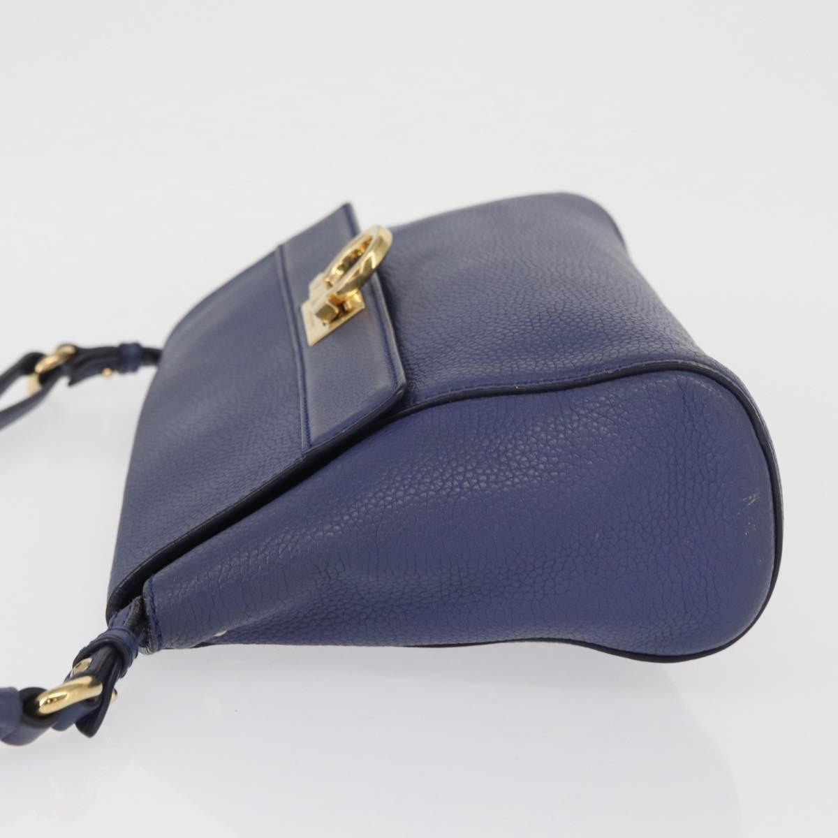 Salvatore Ferragamo Abbey Shoulder Bag Leather, NAVY, LEATHER, Shoulder bag