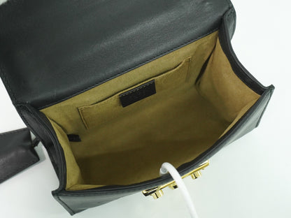 Gucci Padlock Shoulder Bag Leather, BLACK, LEATHER, Shoulder bag