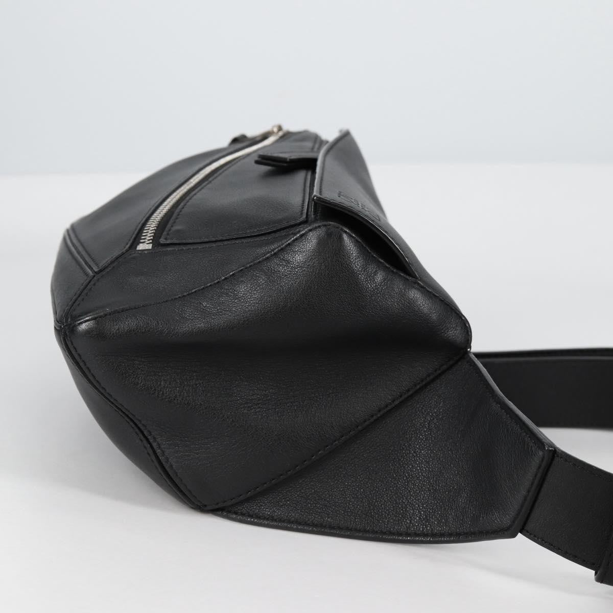 Loewe Puzzle Bumbag Leather, BLACK, LEATHER, Travel bag