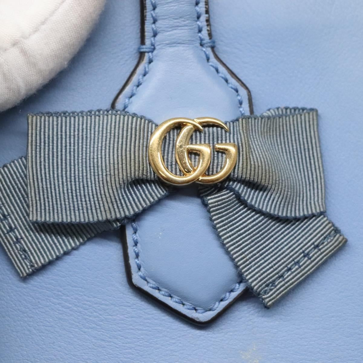 Gucci GG Ribbon Tote Leather, BLUE, LEATHER, Shoulder bag