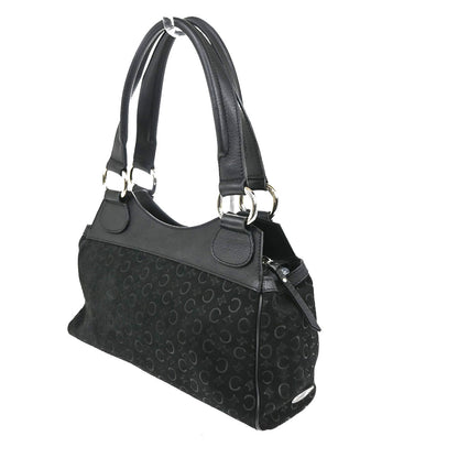 Celine C Macadam Handbag Suede, BLACK, SUEDE, Shoulder bag