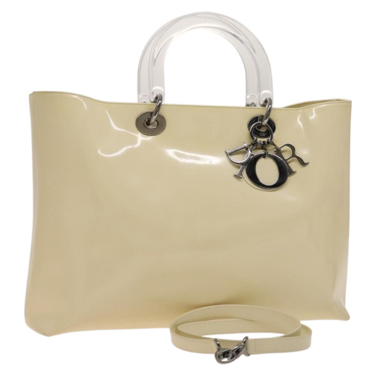 Christian Dior Vintage Lady Dior Patent Patent leather, BEIGE, PATENT_LEATHER, Handbag