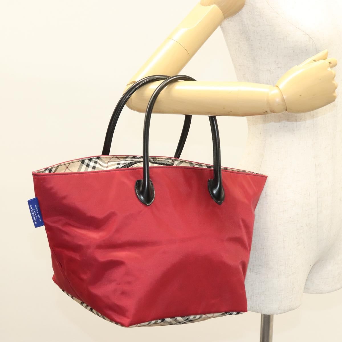 Burberry Nova Check Tote Nylon, RED, NYLON, Tote bag