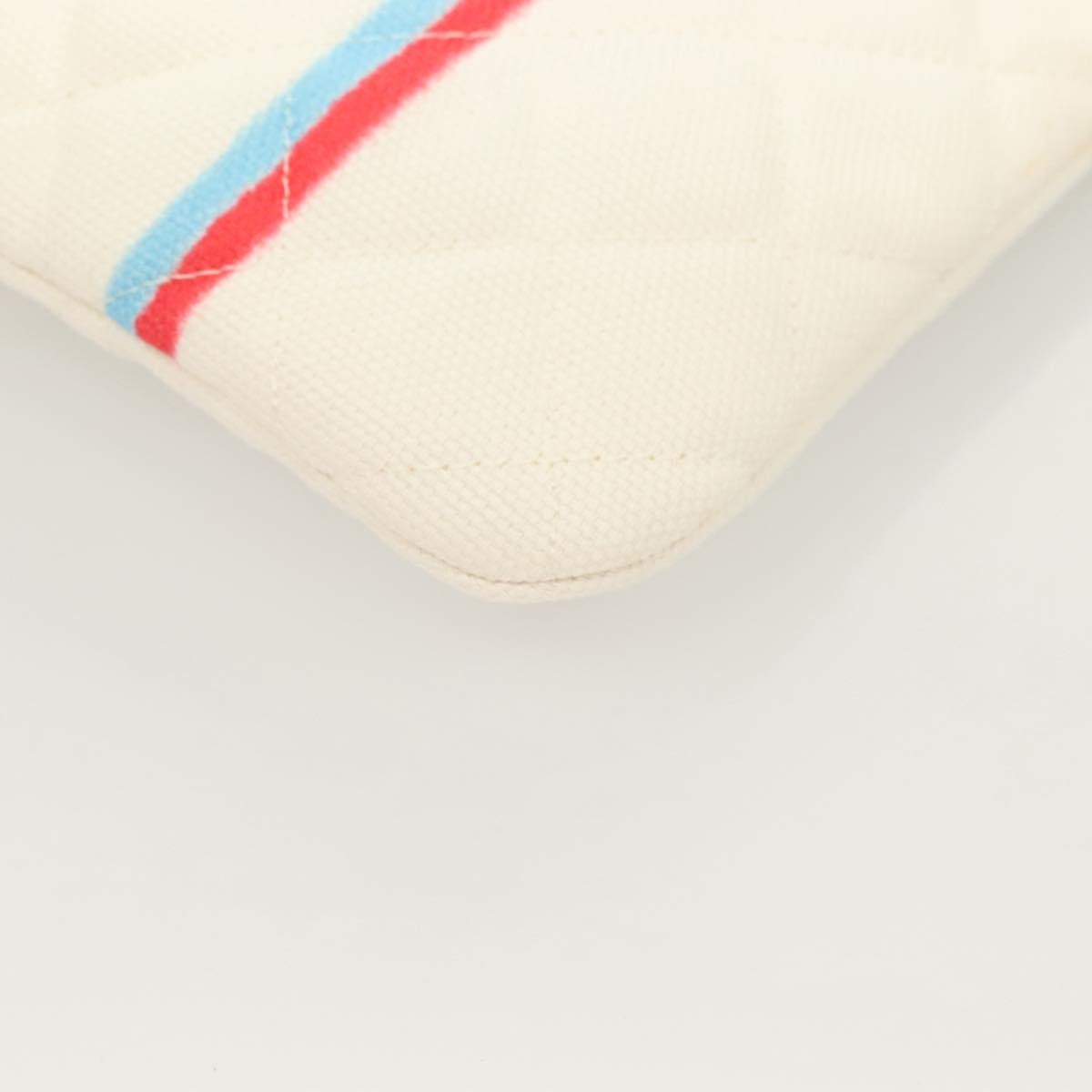 Chanel Coco Cuba Pouch Printed Quilted Canvas, WHITE, CANVAS, Clutche & pouche
