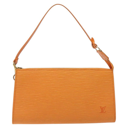 Louis Vuitton Pochette Accessoires Epi Leather, ORANGE, LEATHER, Clutche & pouche