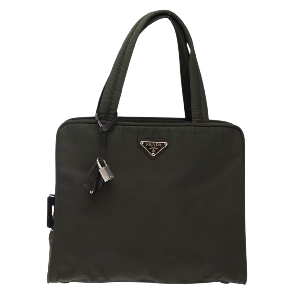 Prada Bowling Shoulder Bag Tessuto, KHAKI, NYLON, Shoulder bag