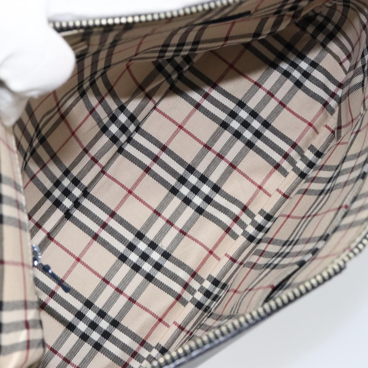 Burberry Vintage Shoulder Bag Leather, NAVY, LEATHER, Shoulder bag