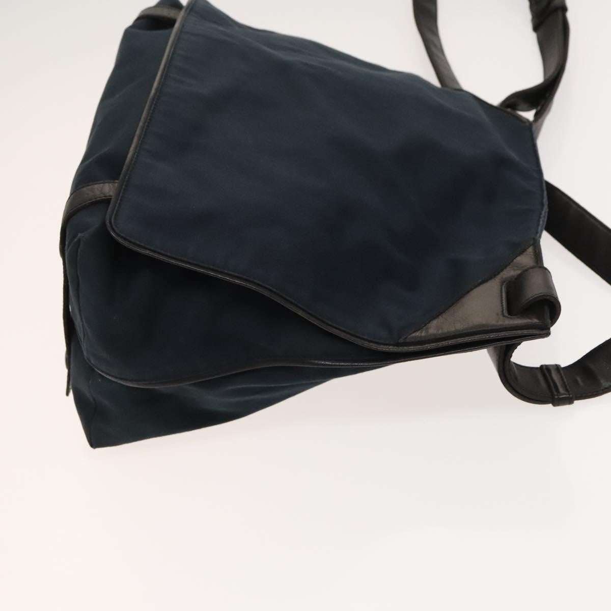 Bottega Veneta Vintage Flap Shoulder Bag Cotton, NAVY, COTTON, Shoulder bag