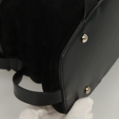 Salvatore Ferragamo Gancini handbag Suede, BLACK, SUEDE, Handbag