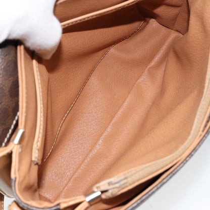 Celine Vintage Macadam Shoulder Bag Canvas and Leather, BROWN, CANVAS, Shoulder bag