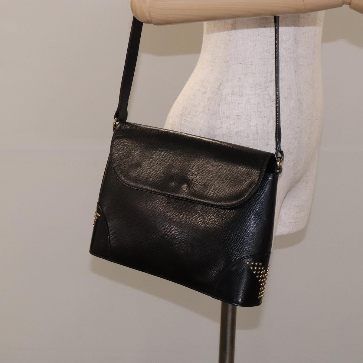 Saint Laurent Vintage Shoulder Bag Leather, BLACK, LEATHER, Shoulder bag