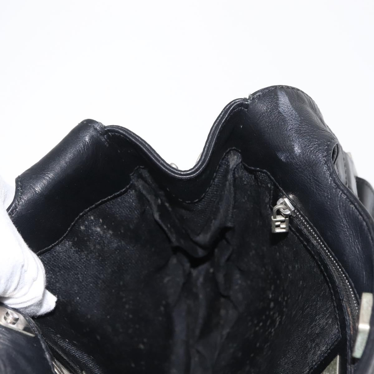 Fendi Vintage Shoulder Bag Leather, BLACK, LEATHER, Shoulder bag