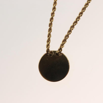 Christian Dior Vintage Logo Round Pendant Necklace Metal, GOLD, METAL, Necklace